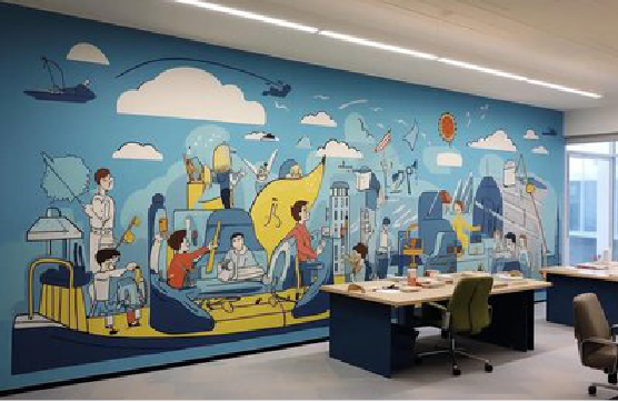 福鼎办公室墙绘的特点。